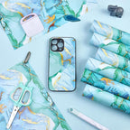 Tintnut Marble Blue Green Permanent Vinyl 8 Pcs 12x10in Self Adhesive Vinyl | - Image 7