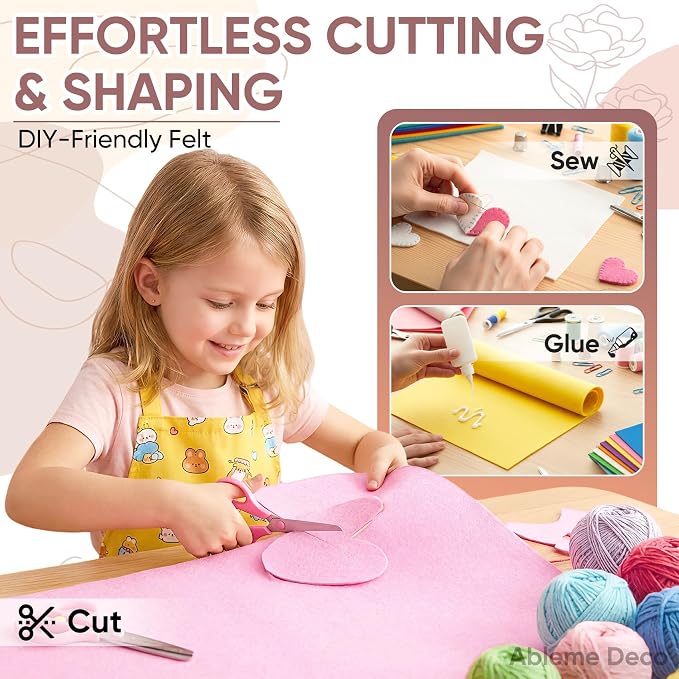 Soft Felt Fabric Sheet 18" x 36", 1.6mm Acrylic Craft Felt, Heather Gray | Soft - Image 4