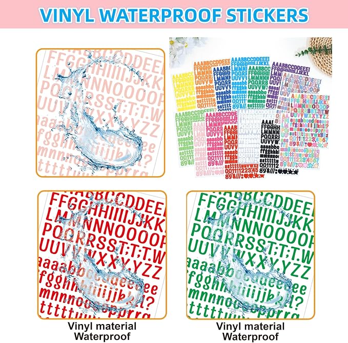 3040Pcs 20 Sheets Small Letter Number Stickers, 0.5inch Self-Adhesive Vinyl - Image 7