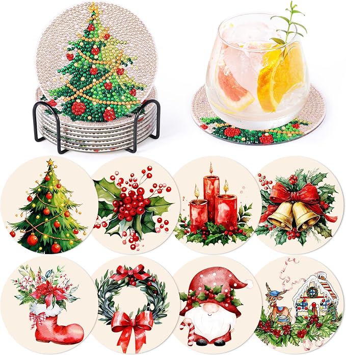 Christmas Diamond Art Painting Coasters Kit by GOHDODD