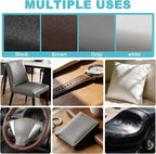Grey Faux Leather Fabric 39"×55" Smooth Grain Upholstery Vinyl - Image 7