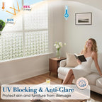 Windimiley Frosted Glass Window Privacy Film, 3D Diamond, 17.5" x 78.7" | - Image 5