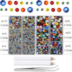 10000Pcs 2-Boxes Mixed Size Hot Fix Round Crystals Gems Glass Stones Hotfix - Image 3