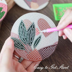 Temlum 6 Pcs Diamond Painting Coasters Kit, Abstract Plant Diamond Art Coasters - Image 3