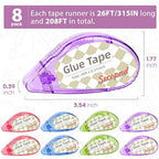 Secopad Scrapbook Tape, 8 Pack Double Sided Tape Roller - Image 2
