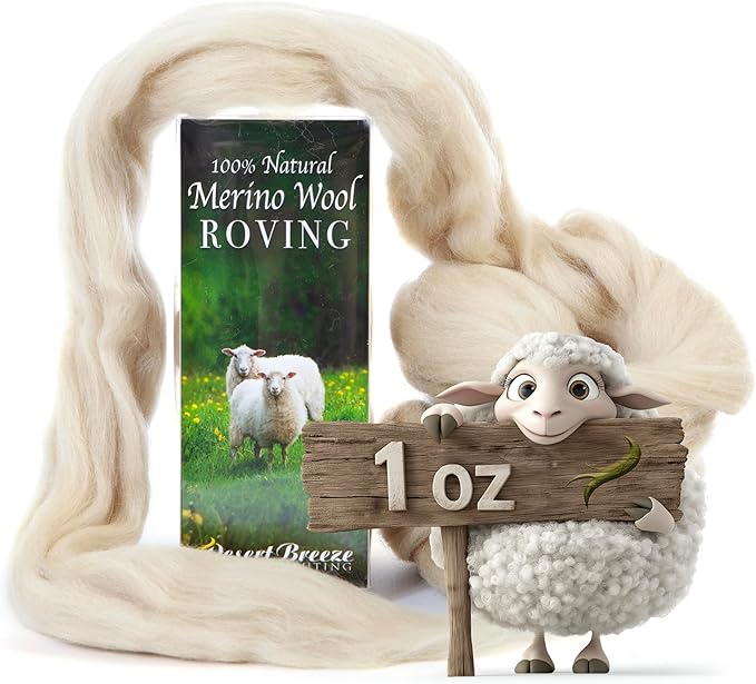 100% Natural Merino Wool Roving by DesertBreezeDistributing