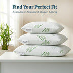 OMEO 2 Pack Standard Size Rayon Derived from Bamboo Pillow - Image 2