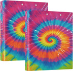 Tie Dye Round Ring Binders 1.5 Inch Rainbow 3 Ring Clipboard Binder - Image 8