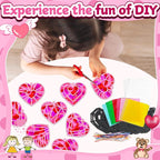 32 Sets Valentines Day Heart Suncatchers Craft Kit DIY Window Stained Glass - Image 4