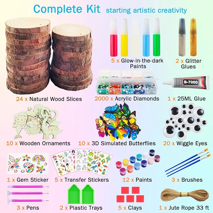 KIRKOTOY Wooden Crafts Kit for Kids-Glow in The Dark-Arts & Crafts Gifts for - Image 4