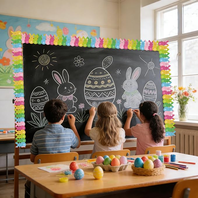 69Ft Easter Bulletin Board Borders Bunny Die-Cut Border Trim - Image 6