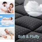 HYLEORY Twin XL Mattress Pad Quilted Fitted Mattress Protector Cooling Pillow - Image 3