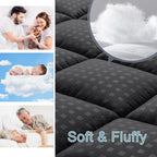 HYLEORY King Mattress Pad Quilted Fitted Mattress Protector Cooling Pillow Top - Image 3
