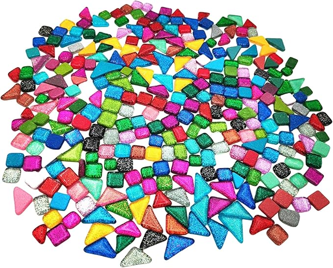 1.1LB Random Irregular Glitter Shiny Glass Mosaic Tiles by BTMIEY
