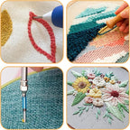 13 Pcs Punch Needle Kit Adjustable Embroidery Punch Needle Tool Set Wooden - Image 7