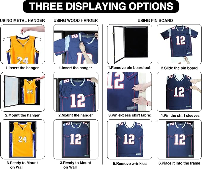 IHEIPYE Jersey Display Frame Case Lockable, Large Sport Jersey Shadow Box - Image 5