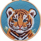 DIY Punch Needle Kits Cartoon Tiger Portrait by Unknown