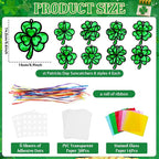 32 Sets St Patricks Day Suncatchers Craft Kit DIY shamrock Window Stained Glass - Image 2