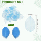 uxcell 100 Pcs Cyan Skeleton Leaves - Image 2