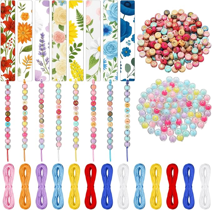 Liliaafar 8 Pcs Back to School Flower DIY Beadable Bookmarks Craft Kit by Unknown