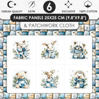 Winter Animals Patchwork Quilting Fabric Panel – 6× Blocks + Bonus Patchwork - Image 3