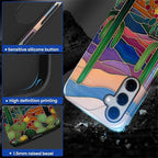 for Samsung Galaxy S25 FE Case, Stained Glass Cactus Pattern Glossy 2 in 1 - Image 6