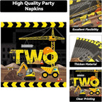 100 Pcs Construction Party Plates and Napkins Set Construction Truck Birthday - Image 4
