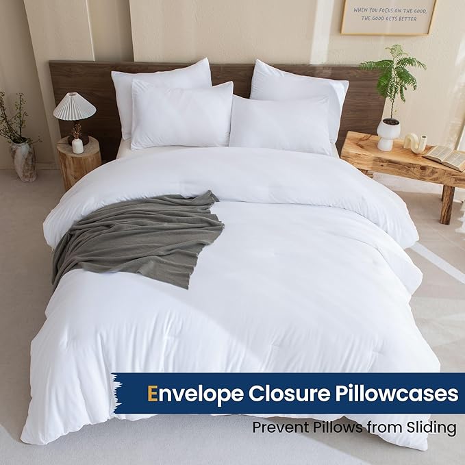 Paxrac White Comforter Twin/Twin XL Size, 2 Pieces Extra Long Comforter Set - Image 5