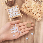 FASHEWELRY 50Pcs Synthetic Opalite Cabochons Flat Back Gemstone Cabochons Half - Image 2