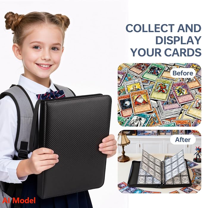 9 Pocket Card Binder, Premium Zip Trading Top Loader Binder, 720 Double Sided - Image 6
