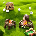 Skylety 12 Pieces Garden Furniture Ornaments Miniature Table and Chairs Set - Image 4