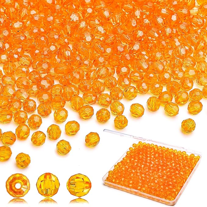 BONNY BOXX 2000pcs 4mm Acrylic Faceted Round Crystal Beads Transparent by BONNY+BOXX