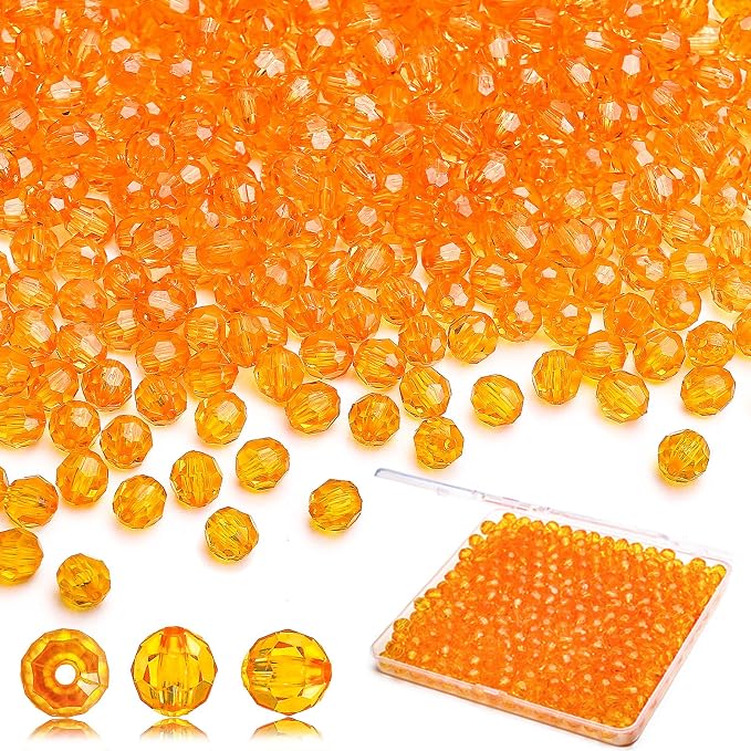 BONNY BOXX 500pcs 8mm Acrylic Faceted Round Crystal Beads Transparent by BONNY+BOXX