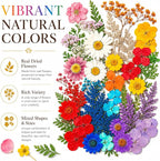 155 pcs Dried Flowers for Resin, Natural Flowers and Leaves Kit - Image 9