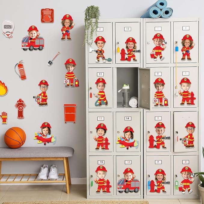 60pcs Firefighter Cutouts Fire Truck Bulletin Board Decorations Fireman Theme - Image 6