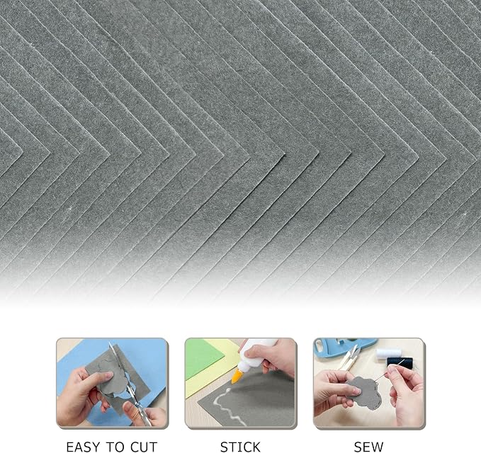 20Pcs Stiff Felt Sheets, 1.5mm Thick Felt Fabric Squares - Image 3