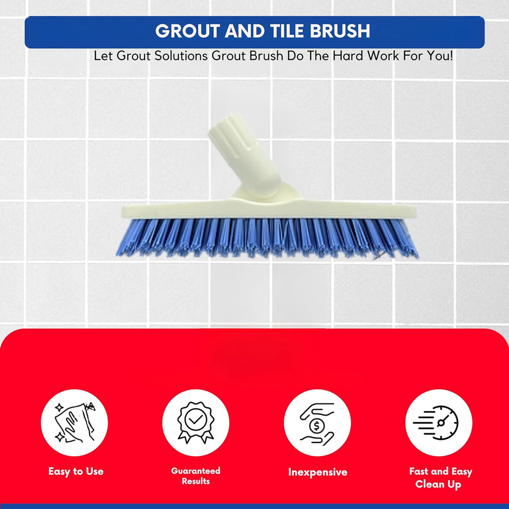 Professional Grout Brush Heavy-Duty Swivel Head with Stiff V-Shaped Bristles for Deep Cleaning Tile, Corners, Showers, Kitchens & Floors Without Scratching Fits Standard Thread Poles