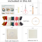 Myfelicity Punch Needle Kit, 6-Piece Set-Punch Needle Coaster Kit, - Image 5