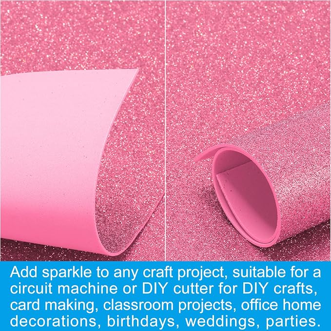 PATIKIL Dark Pink Shiny EVA Glitter Foam Sheet 11 x 8 Inch 2mm Thick Sparkle - Image 5