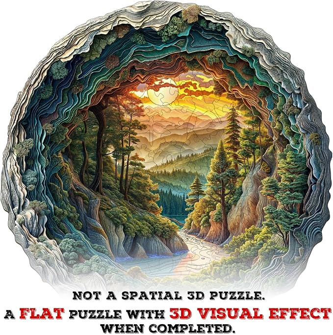 Wooden Puzzles, 3D Cave Forest Puzzle 100 Pieces, Unique Animal Shaped Wood - Image 7