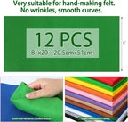 HaoFeiJH 12 Rolls 8"x20" 1.4mm Thick Soft Felt Fabric Sheets – 12 Assorted - Image 3