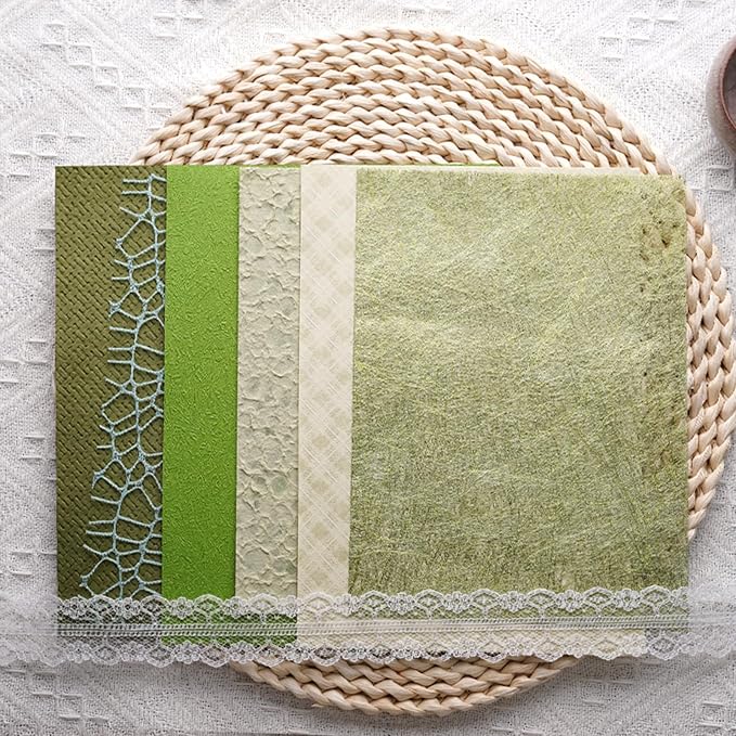 15Pcs Handmade Scrapbook Art Paper Craft Textured Paper Colorful A5 sheet Mesh - Image 5