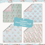 24 Sheets Scrapbook Paper Pink Vintage Floral Scrapbook Supplies | 11.4×11.4 - Image 3