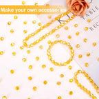 BONNY BOXX 1000pcs 6mm Acrylic Faceted Round Crystal Beads Transparent Orange - Image 3
