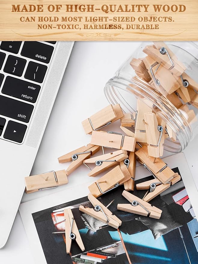 30pcs Cute Wooden Push Pin Clips - Image 6