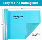 Blue Glitter HTV Heat Transfer Vinyl, Glitter Iron on Vinyl Roll 10" X 8ft | - Image 2