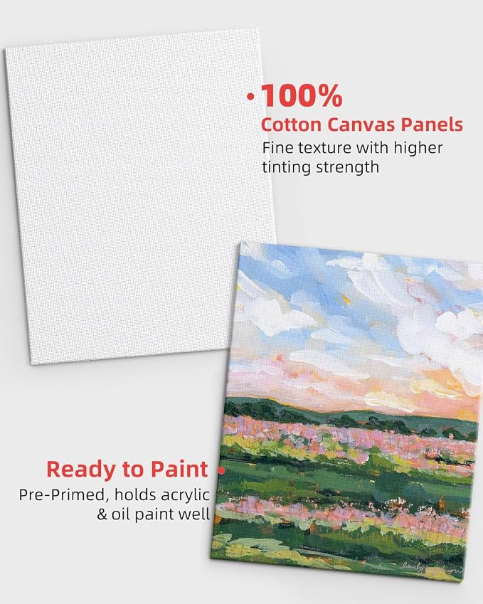 Simetufy 4 x 6 inch 12 Pack Small Painting Canvas Boards- Gesso Primed | - Image 3