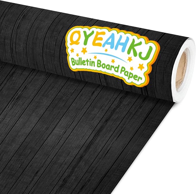 Qyeahkj Wood Grain Bulletin Board Paper Roll Rustic Bulletin Board Background by Qyeahkj