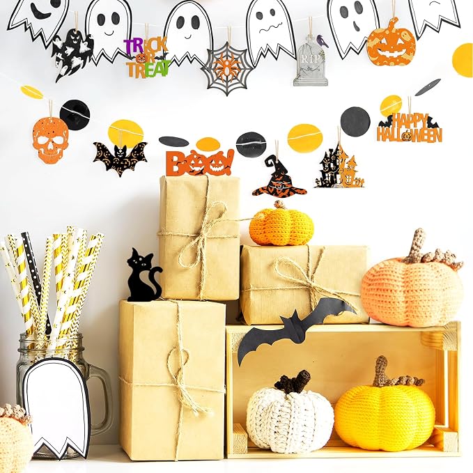 36PCS Wooden Halloween Ornaments to Paint Fall Decorations, 12 Styles DIY Blank - Image 3