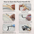 Nuberlic Punch Needle Kit for Beginners Cute Bee Pattern DIY Hoop Embroidery - Image 7